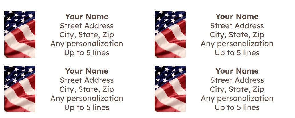 Personalized Return Address Labels Custom Mailing Stickers USA Flag Free Ship