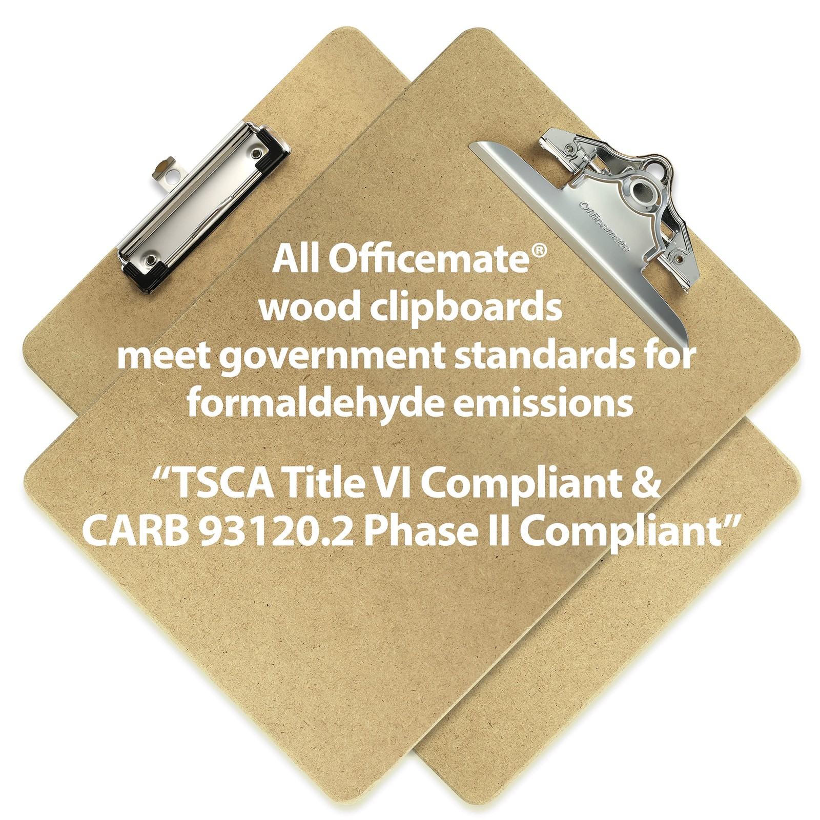 Officemate Recycled Wood Clipboards, 6 Inch Clip, 6 Pack 6 pack, Brown