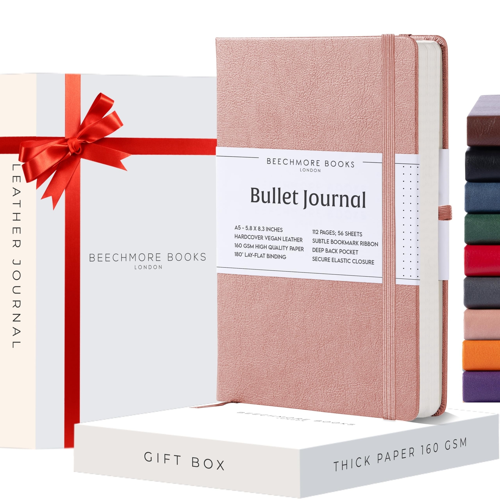 BEECHMORE BOOKS Dotted Journal Bullet Notebook, 8.3 x 5.8 inch 112 Dotted Pag…