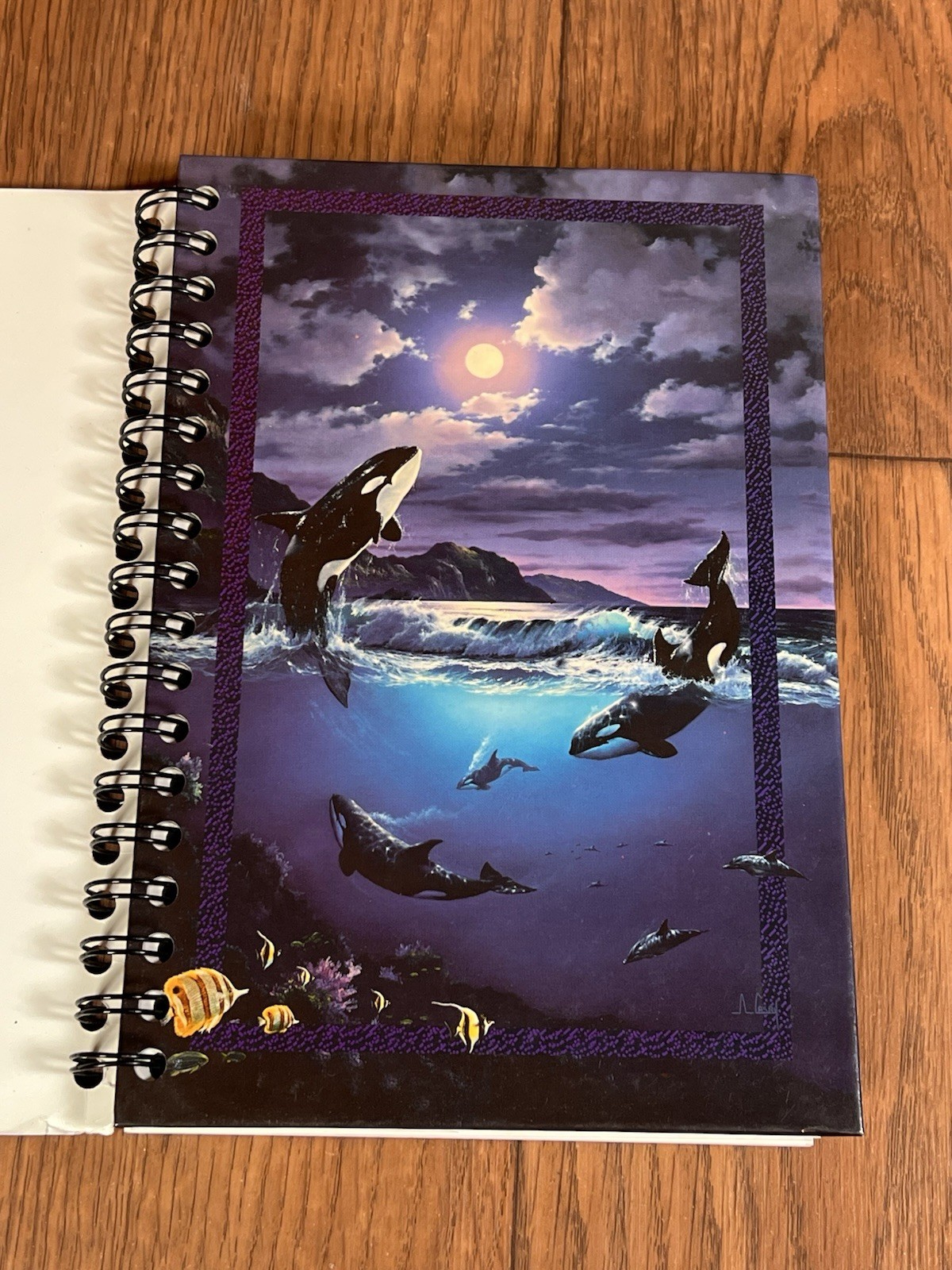 VTG Stuart Hall Undated Daily Planner 90 Daily Pages 9 1/2 x 6 In Orca Whales