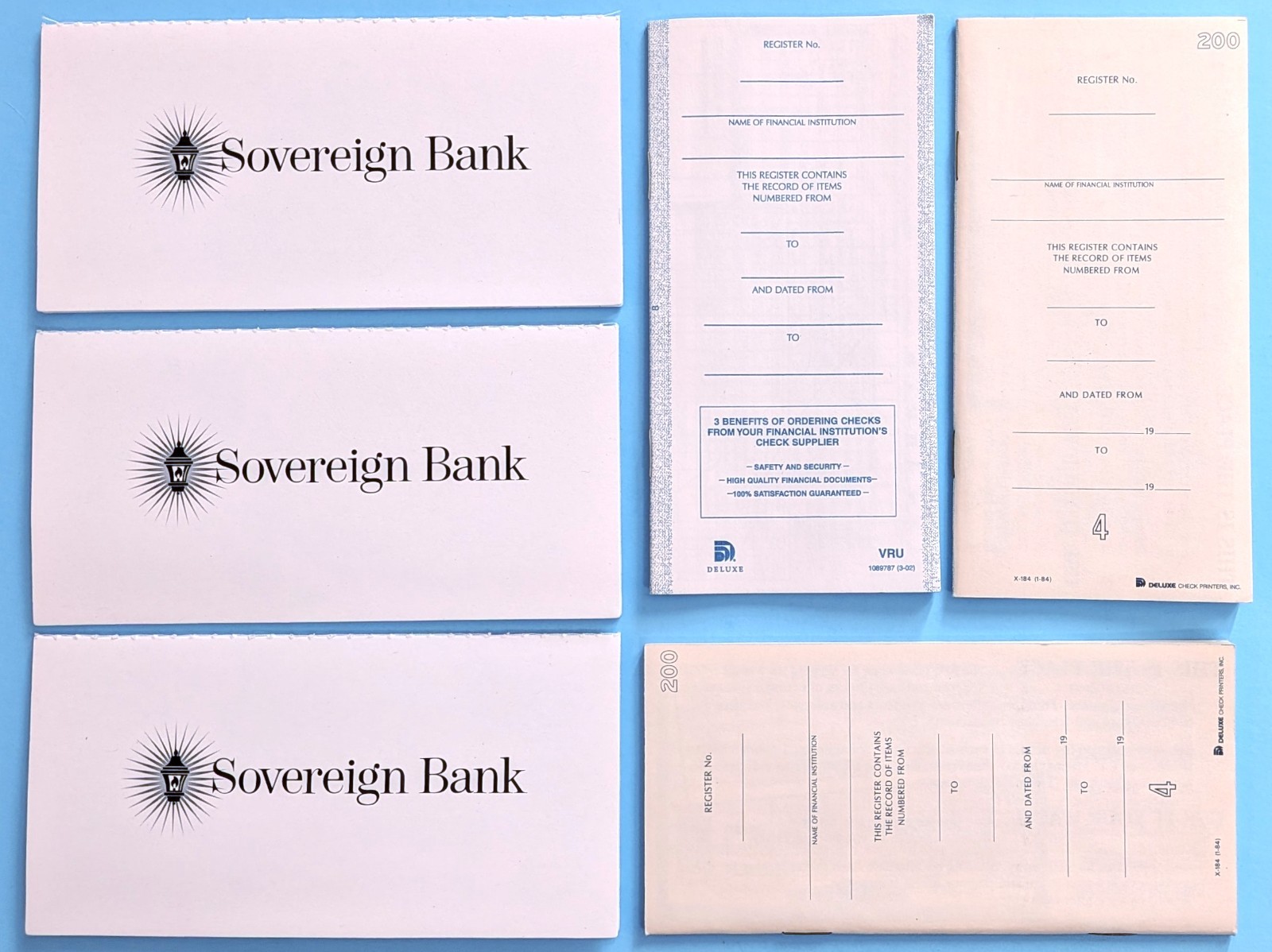 21 Check Transaction Registers, 6 Sovereign Santander Bank Checkbook Covers + 1