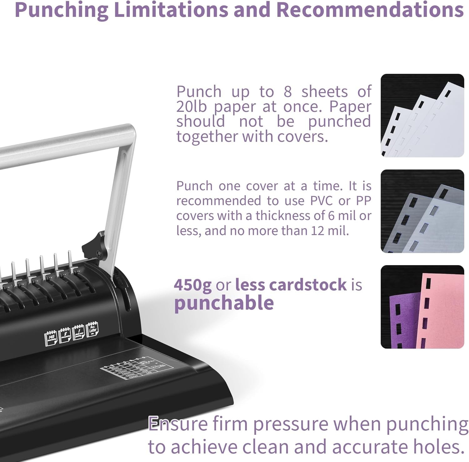 Easy-to-Use Comb Binder with 30 Combs for Letter Size Documents – 145 Sheets