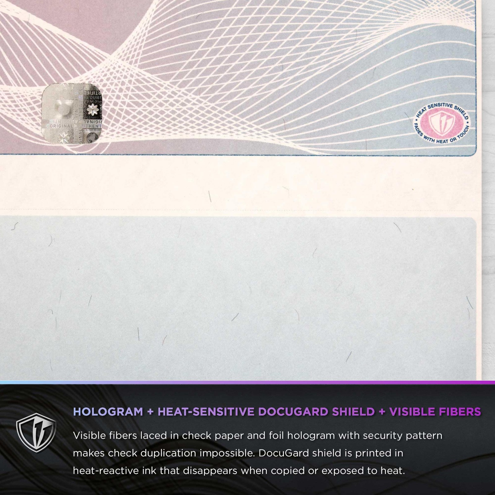 Blue/Red Premier+ Top High Security Hologram Check Paper – New – 20 Security