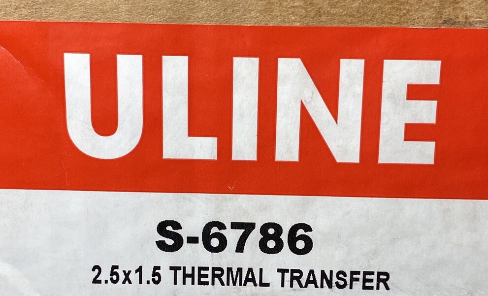 (Qty 7000) 2-1/2″ x 1-1/2″ Thermal Transfer Labels 3″ Core, ULINE S-6786 2 Rolls