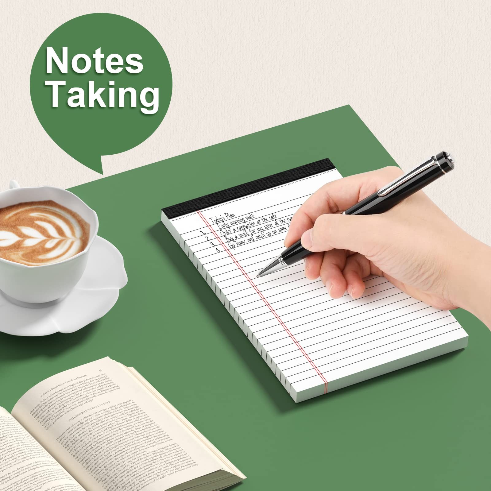 3 Pack Note Pads 5 x 8 Inch, Small Notepad, College Ruled Legal Pads, White Line