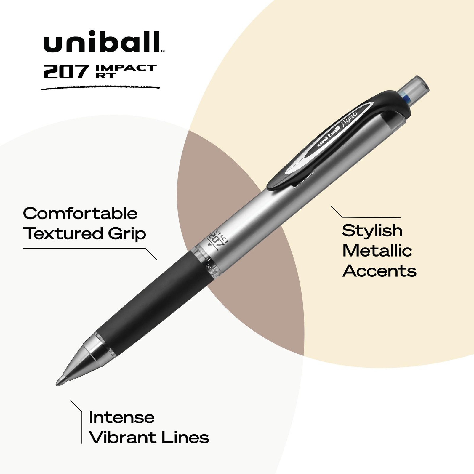 uniball 207 Impact RT Gel Pen Refills, Bold Point 1 Count (Pack of 2), Blue
