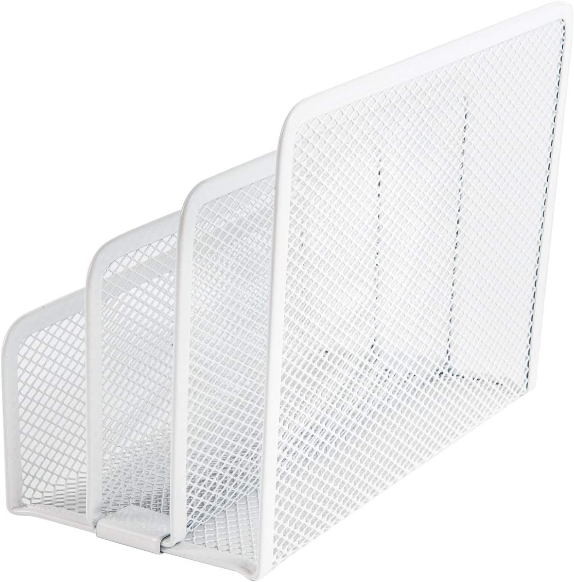 Small Letter Sorter Desktop File Holder Organizer Metal Mesh with 3 Vertical Upr