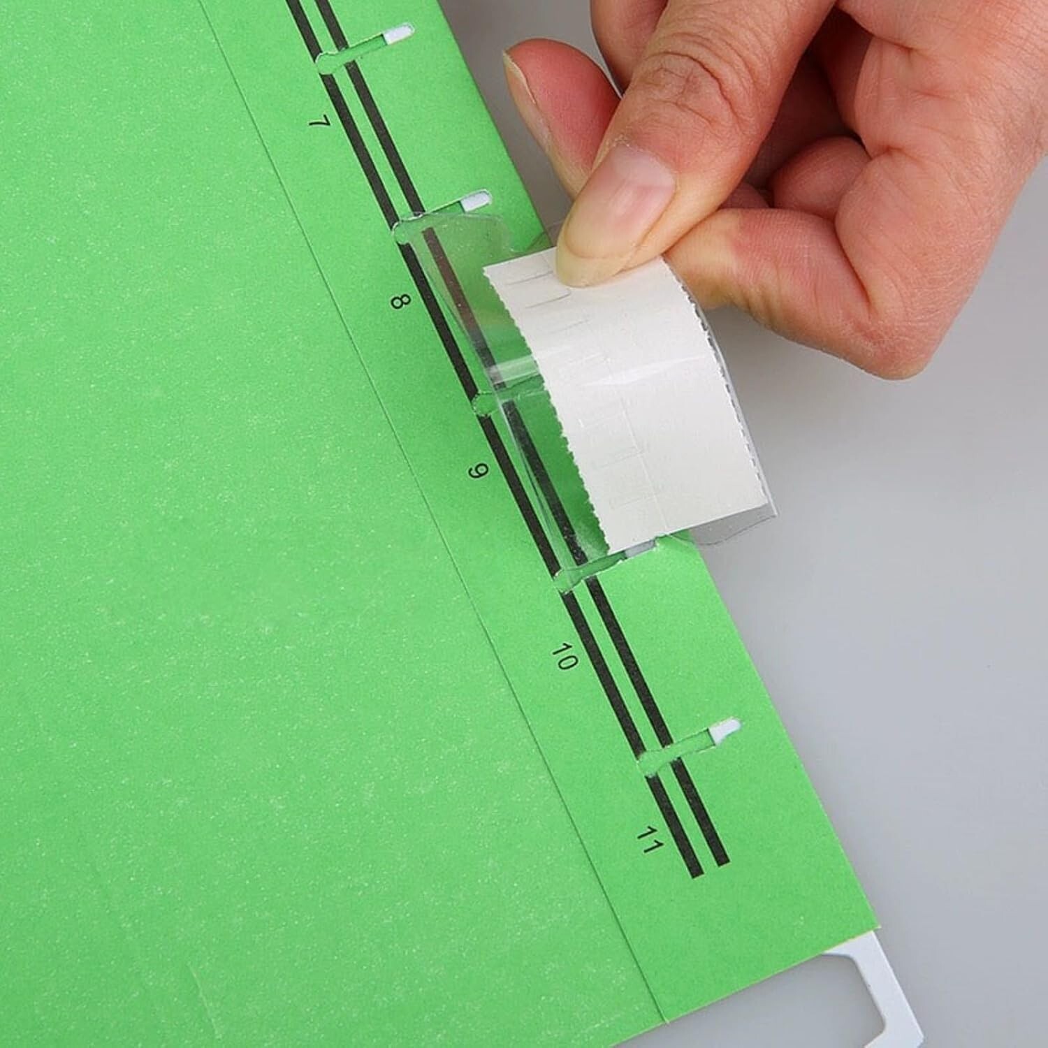50 Pack Plastic Hanging File Folder Tabs with 50 Blank Paper Inserts