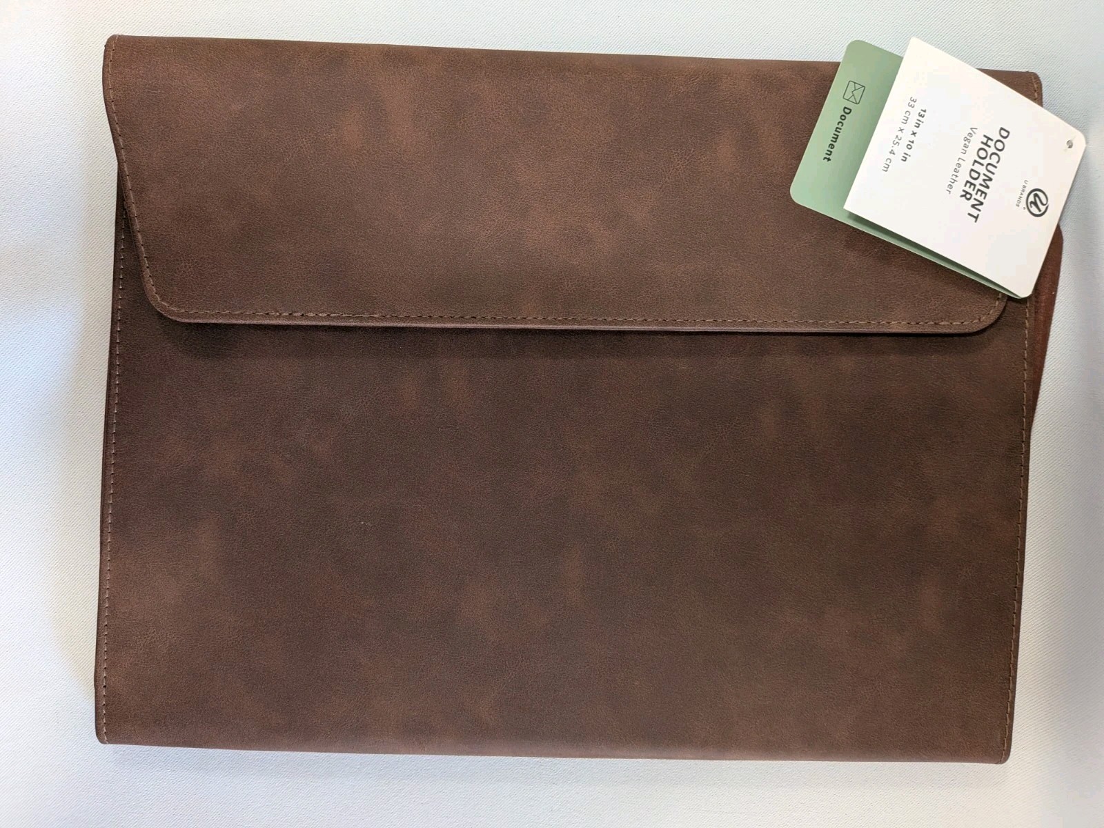 U Brands Document Holder Brown Vegan Leather Portfolio Sleeve Office Travel Case