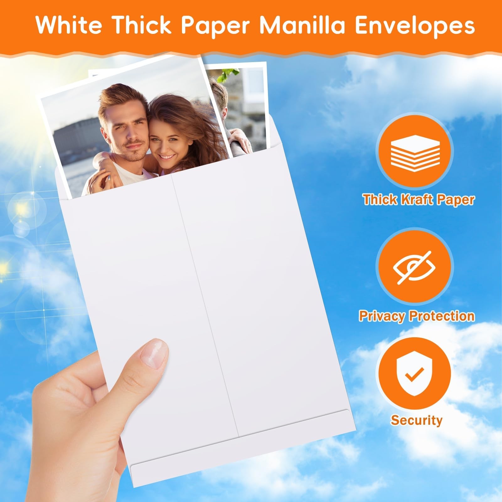 50 Pack 6×9 Envelopes Self Seal, White Catalog Mailing Envelopes 6 x 9 Manill…
