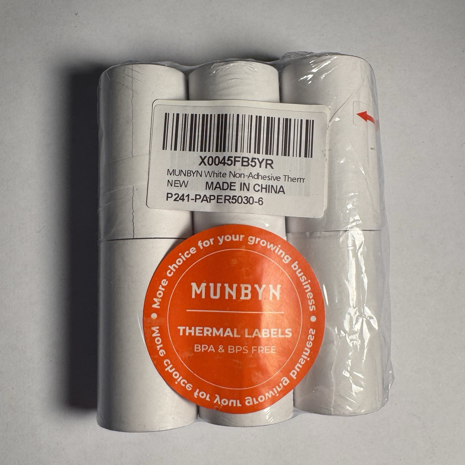 MUNBYN 50x30mm Non-Adhesive Thermal Paper 6 Rolls M110 M120 Phomemo