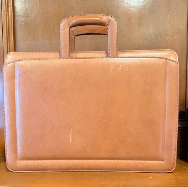 New Leather Briefcase w/Multi-Document Folders & Crossbody Strap by Levenger