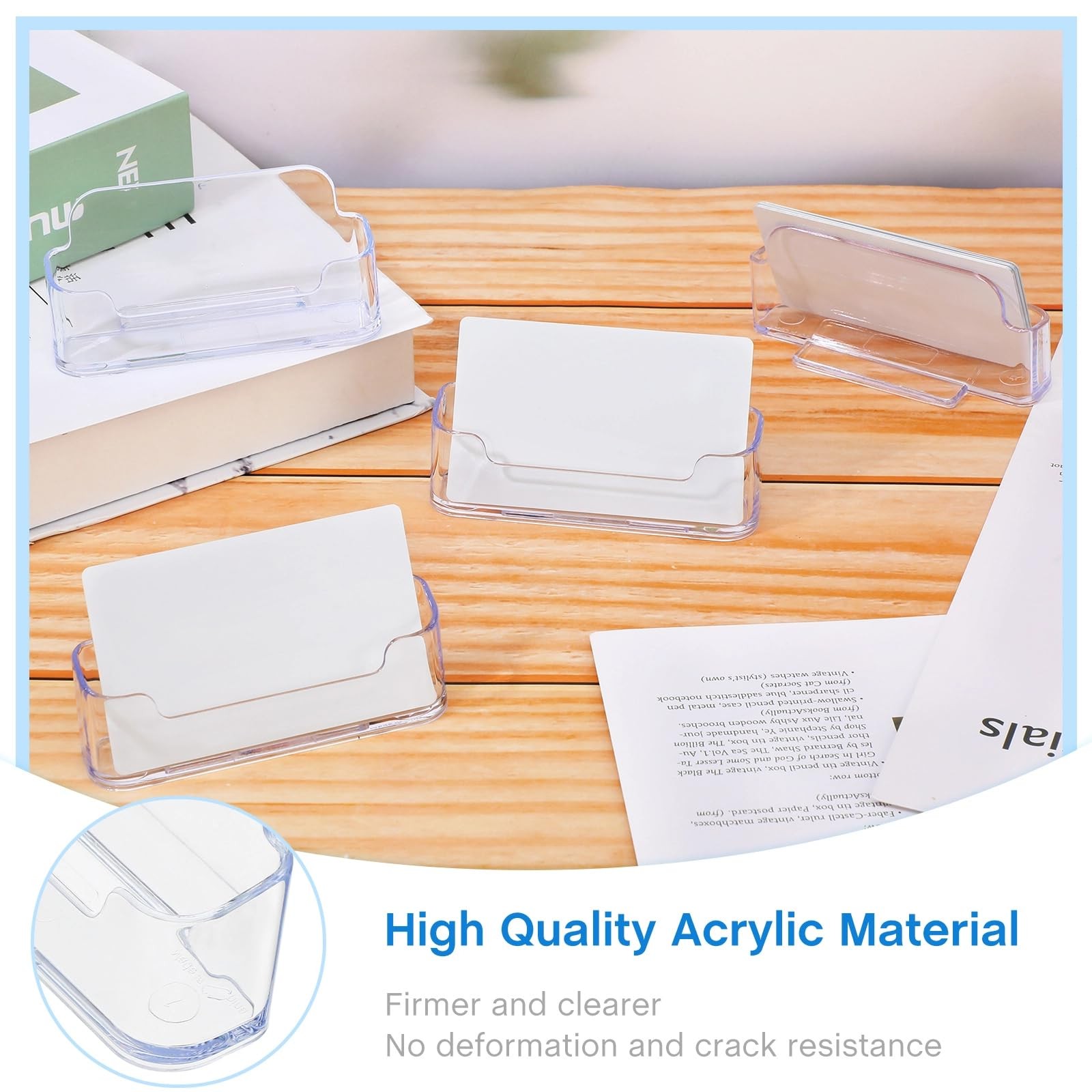 50 Pack Business Card Holder for Desk Acrylic Business Card Holder Display Clear