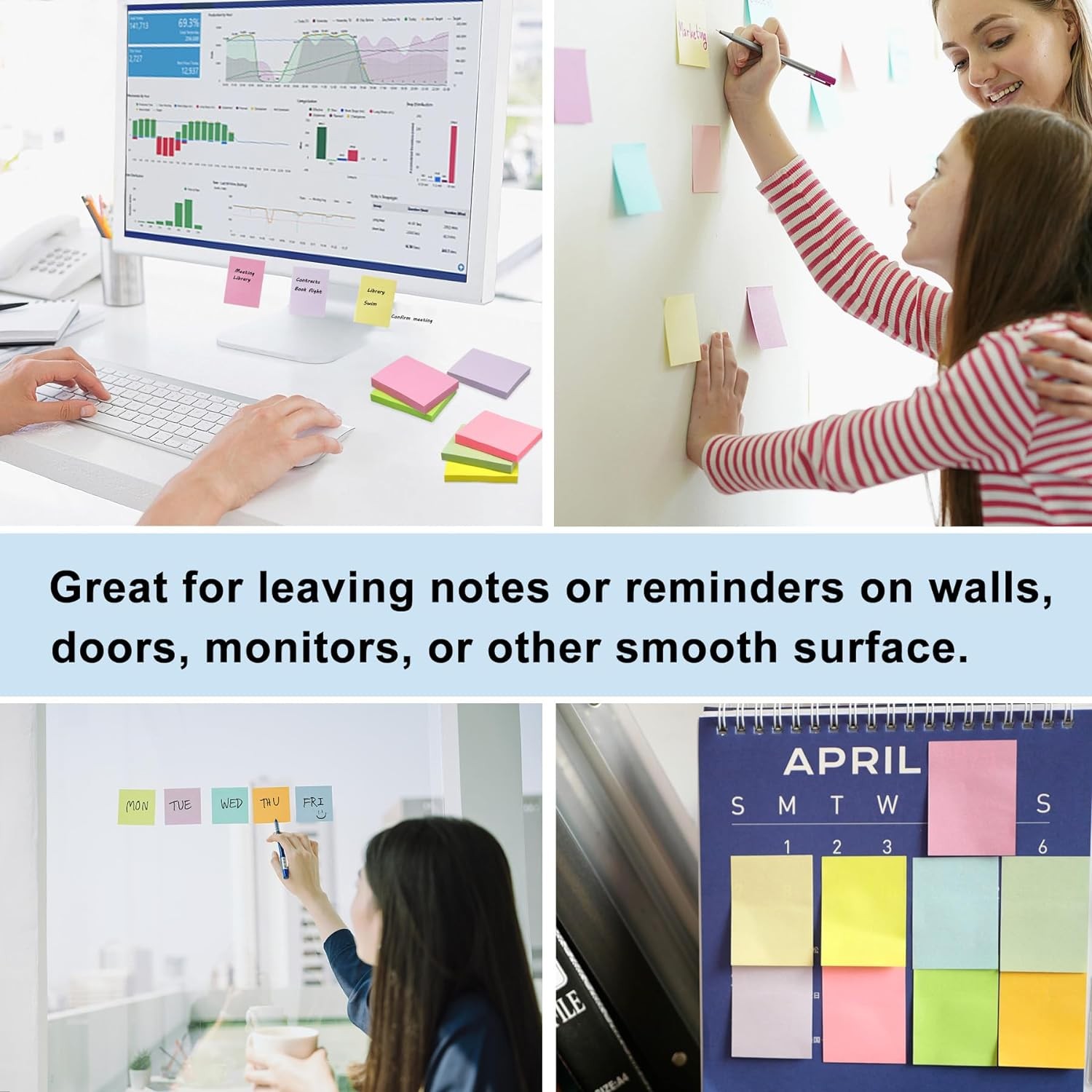 Post It Notes, Small Post It Notes, 1.5X2 Inches 36Pack Light Colors Self-Stick