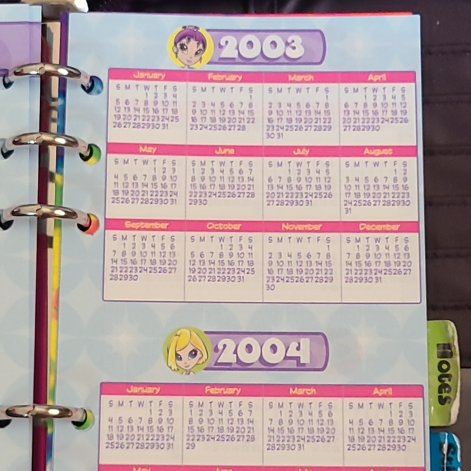 Lisa Frank Weekly/Monthly Organizer Faux Leather Medium 2003-2004