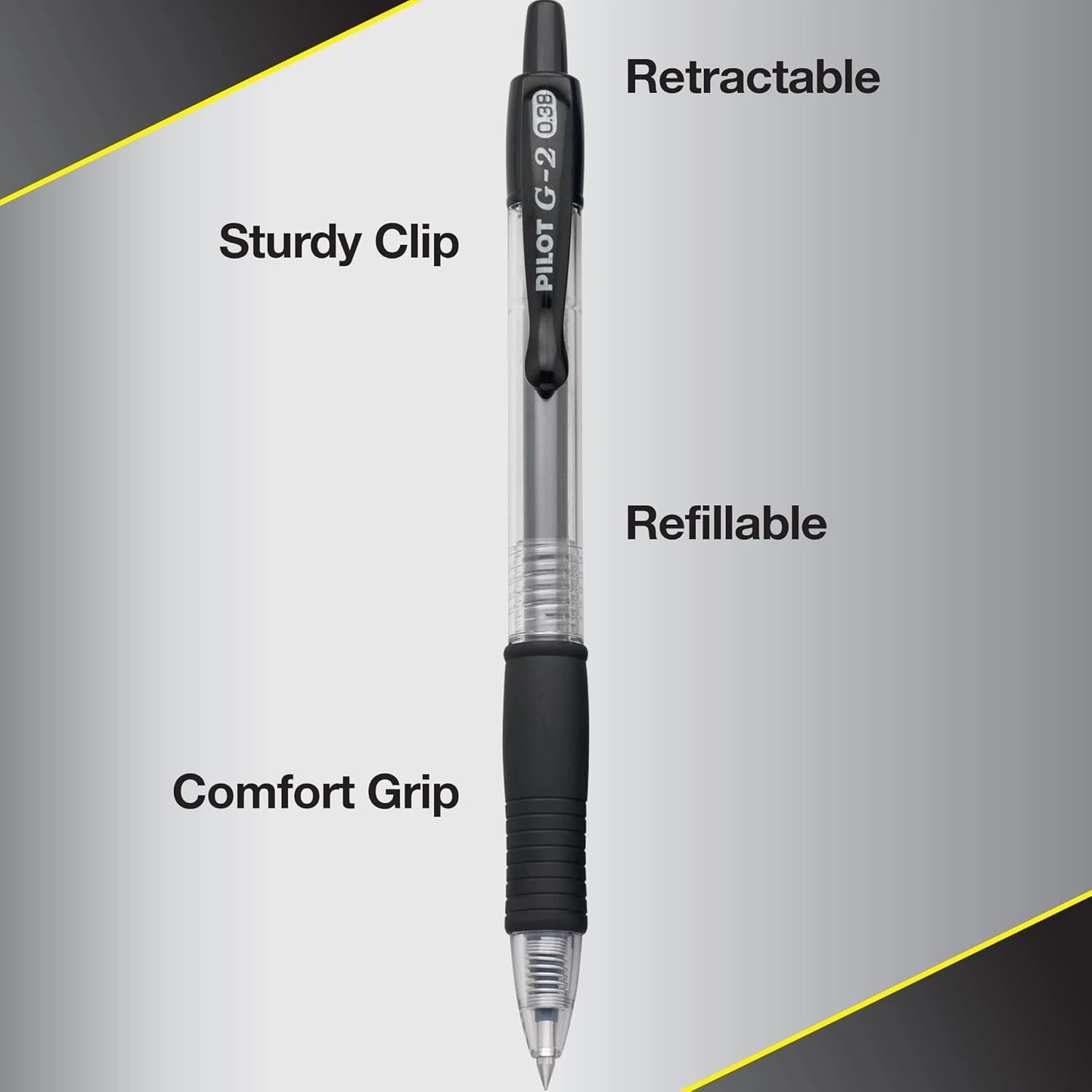 G2 Gel Roller Pens, Ultra Fine Point Gel Pens 0.38 mm, Pack of 4, Black