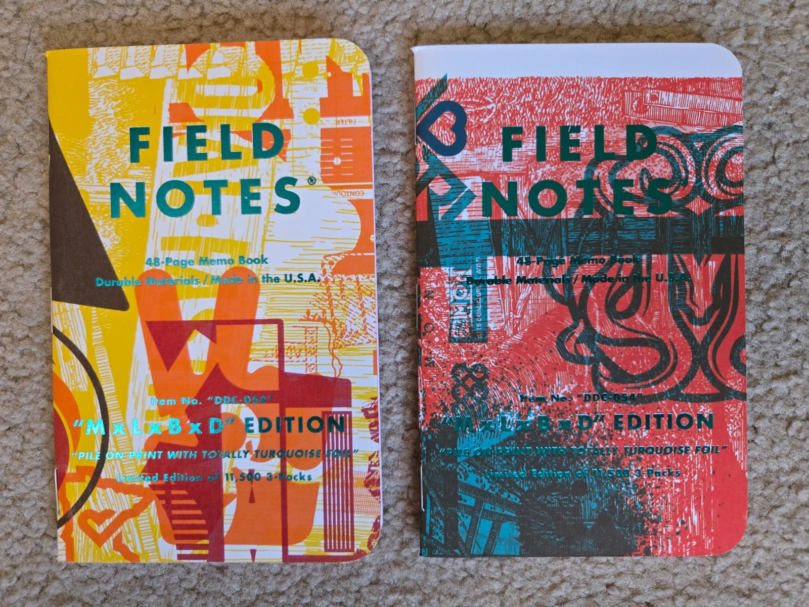 Field Notes x DDC – MxLxBxD Edition Set of Two Singles (Yellow/Orange, Blue/Red)
