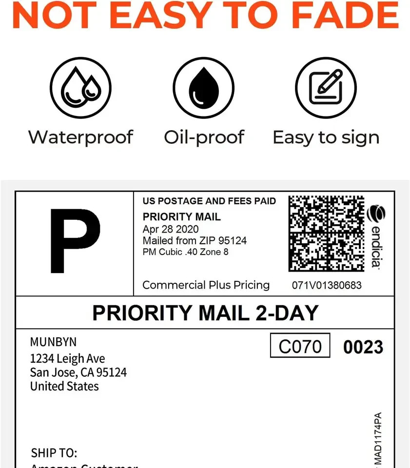 High-Quality 4×6 Inch Roll/Stack Direct Thermal Printing Shipping Labels