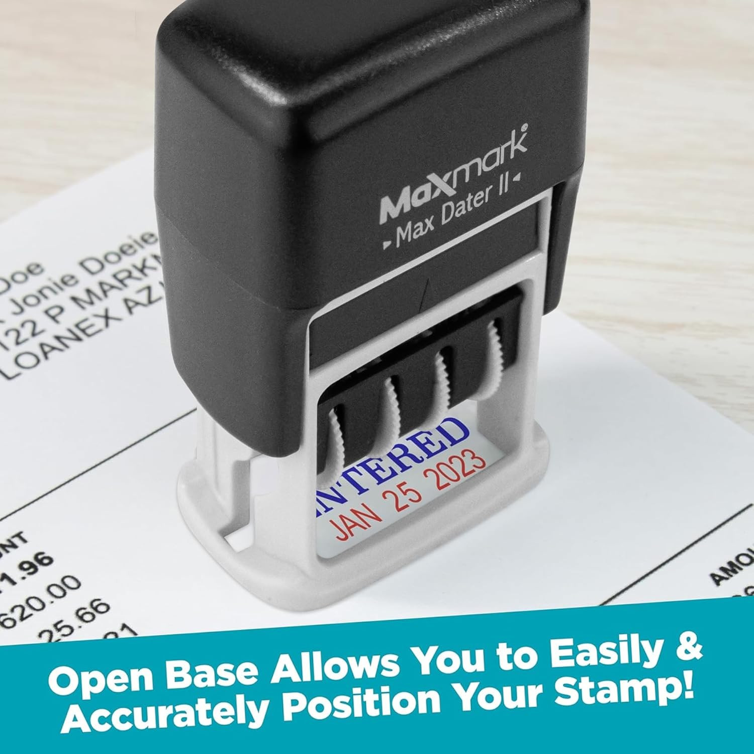 Self-Inking Rubber Date Office Stamp with Paid Phrase & Date – RED Ink (Max Date