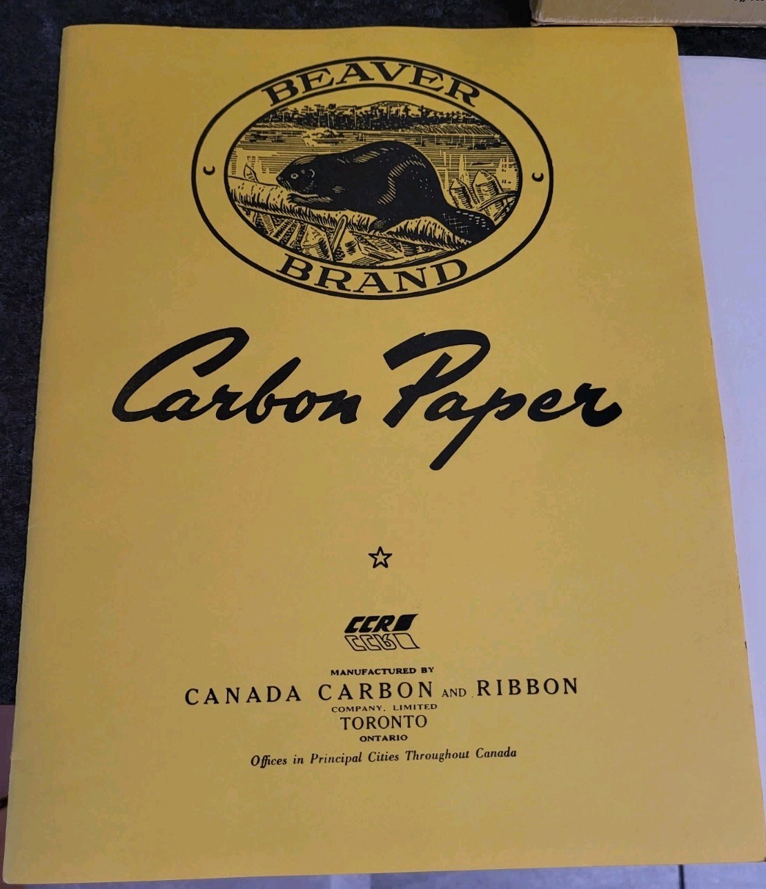 Vintage Beaver Brand Carbon Paper 50+ Sheets Unused, Mint, 8.5″ X 11″ Canada