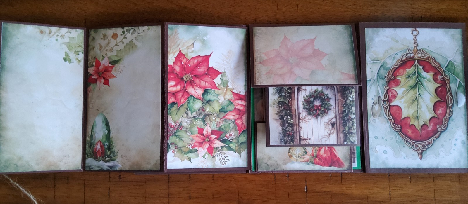 Junk Journal Handmade Booklet Folio Vintage “CHRISTMAS” w/ Pockets & Ephemera