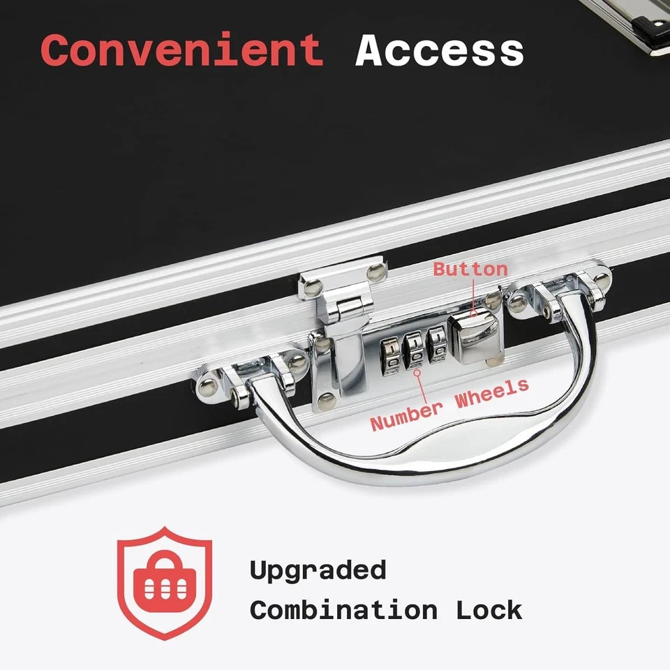 Combination Lock Clipboard with Storage, Heavy Duty Metal Storage Clipboard, Alu