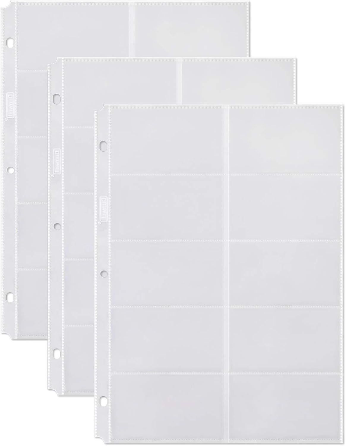 Business Card Holder Sleeves (10 Pack for 200 Cards), Heavyweight Plastic Sheet