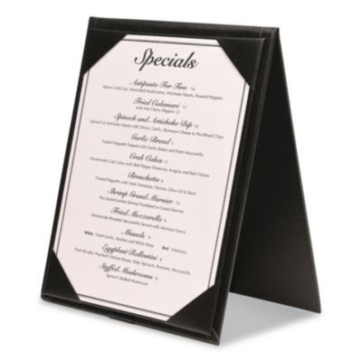 Excello Global Products SPLSMENU4X6A Menu Holder Black 4×6 Insert