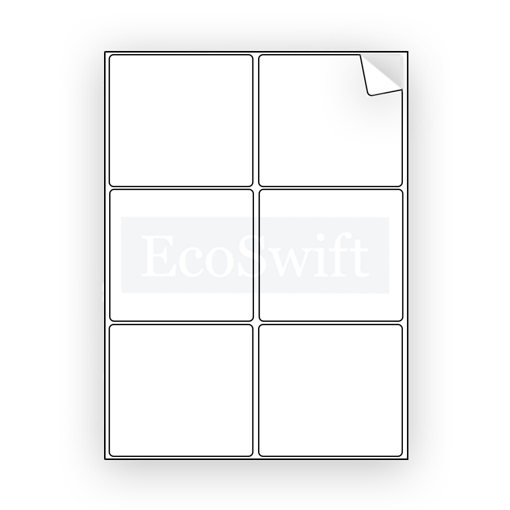 (120) 4 x 3 1/3 EcoSwift Laser/Ink Address Shipping Adhesive Labels 6 per sheet