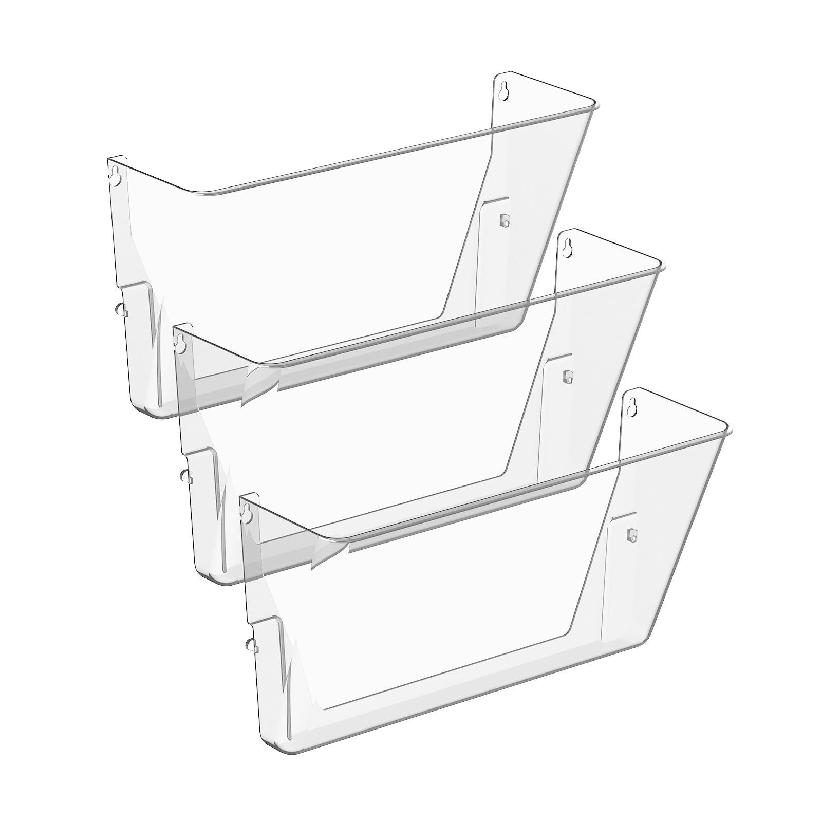 Gawerk Clear Acrylic Single Pocket, Plastic Hanging Wall Mount 3 Pack,
