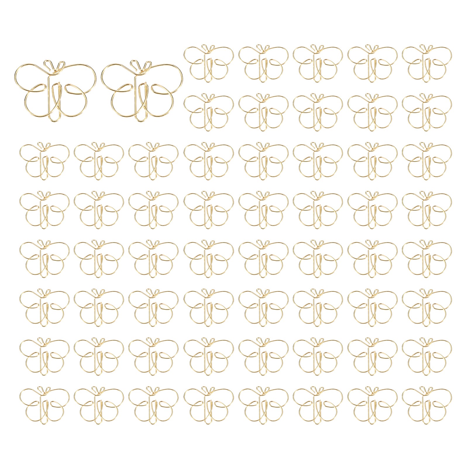 60Pcs Butterfly Shape Cute Paper Clip for Fun Office Supplies, Gold