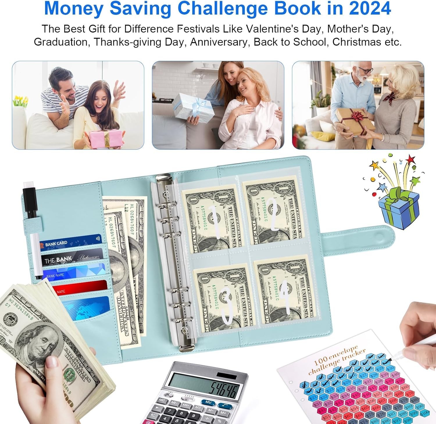 100 Envelope $5050 Savings Challenges Book With Envelopes Save Money Binder