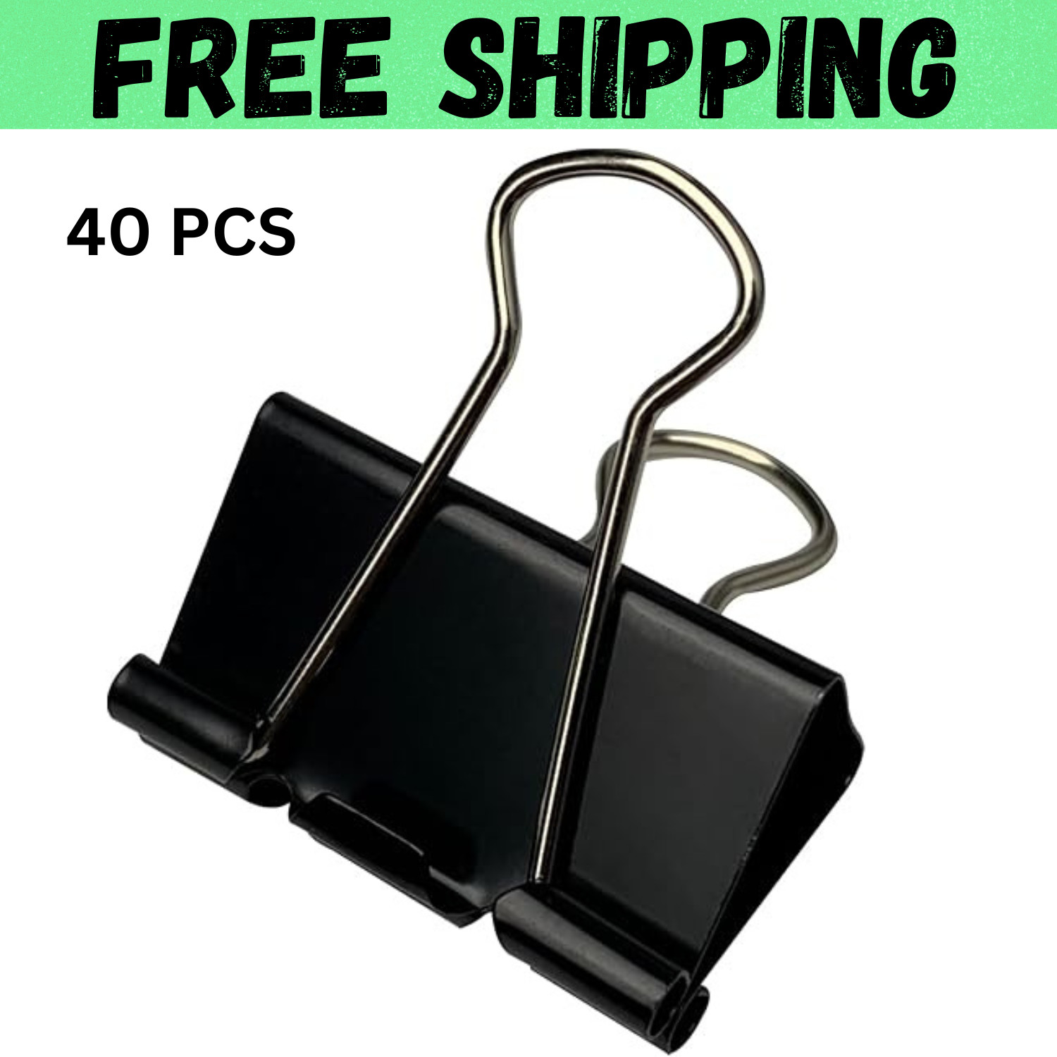 40Pcs Medium Binder Clips 1.25 Inch Black Paper Clamps Office School Supplies…