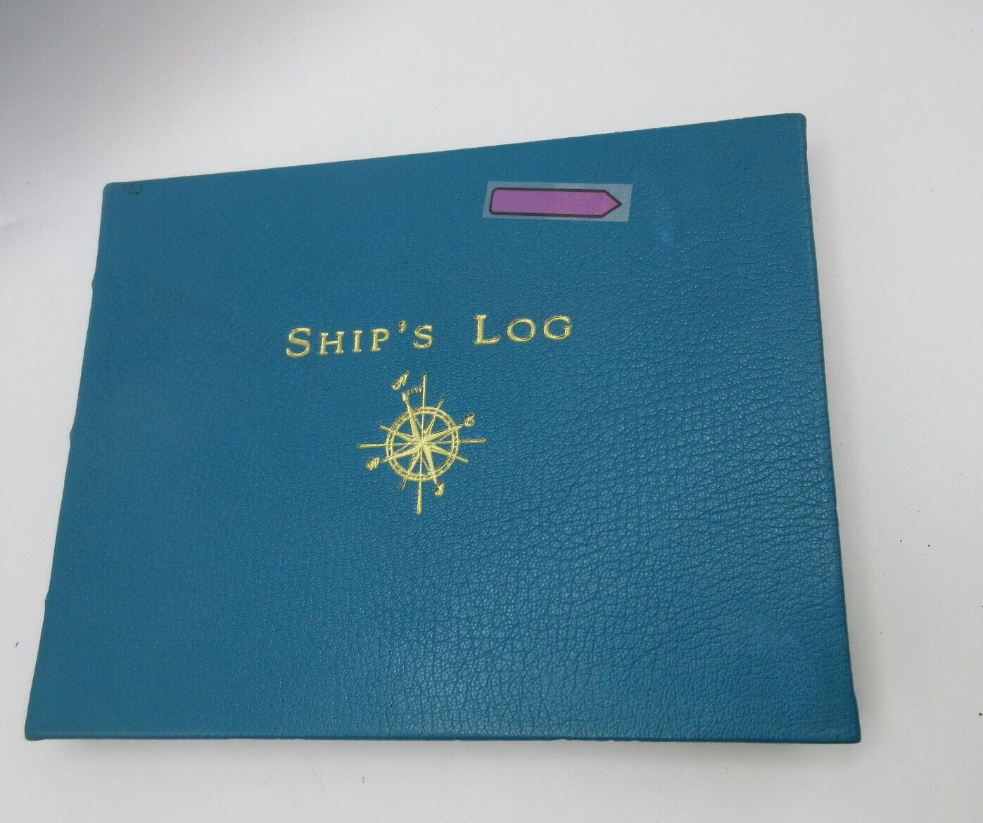 Ships Log Leather Bound Hardcover Graphic Image NEW Turquoise