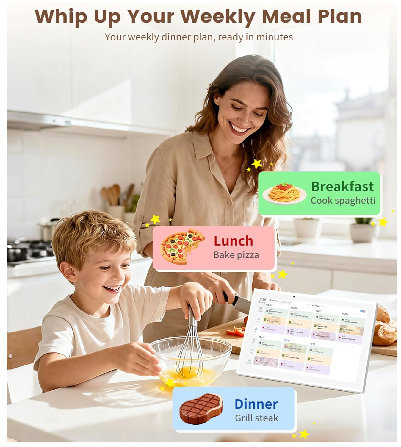 10.1″ Digital Calendar & Smart Touchscreen Planner, Electronic Calender w/ chore