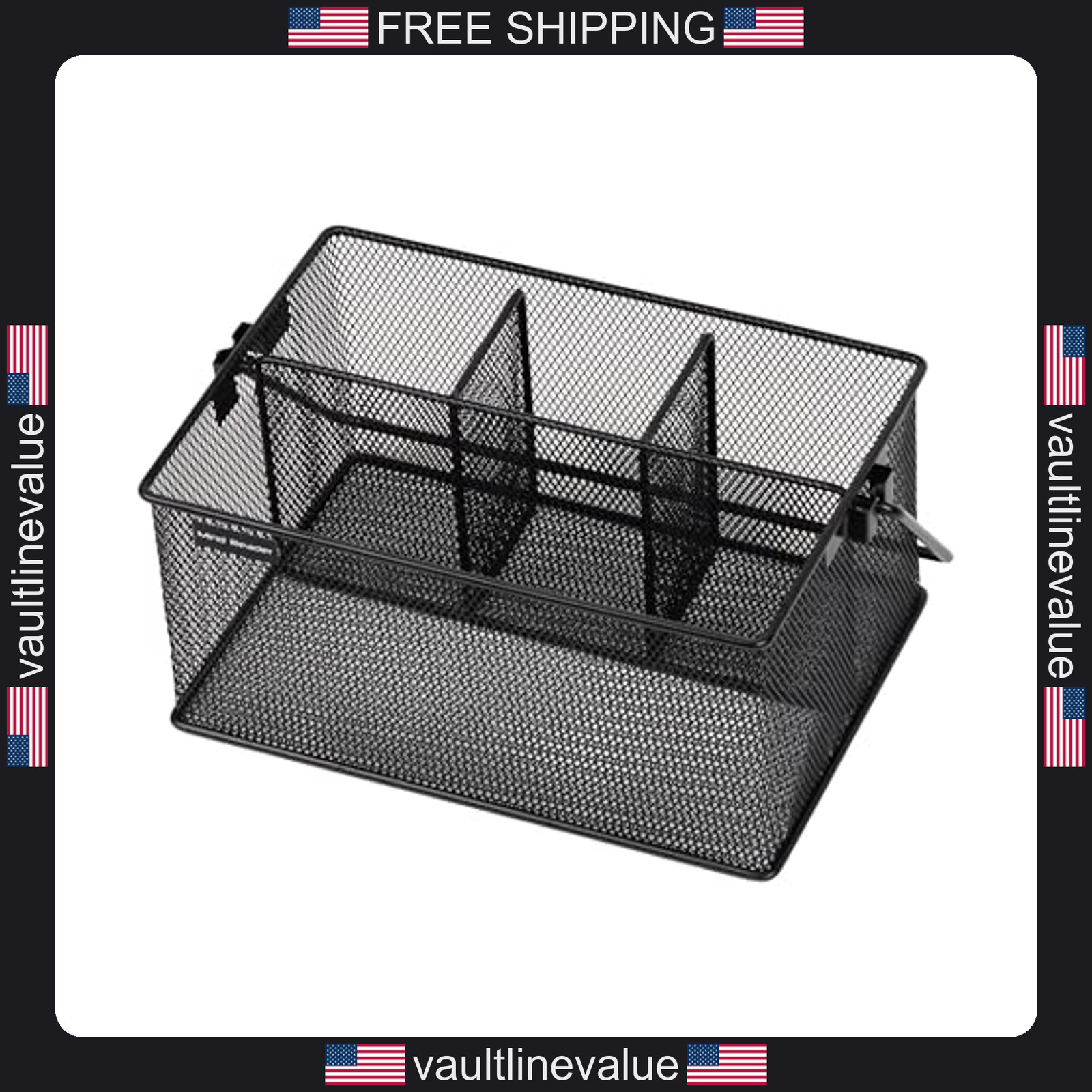 Multi Purpose Storage Caddy 4 Compartment Metal Mesh Kitchen Office Organizer