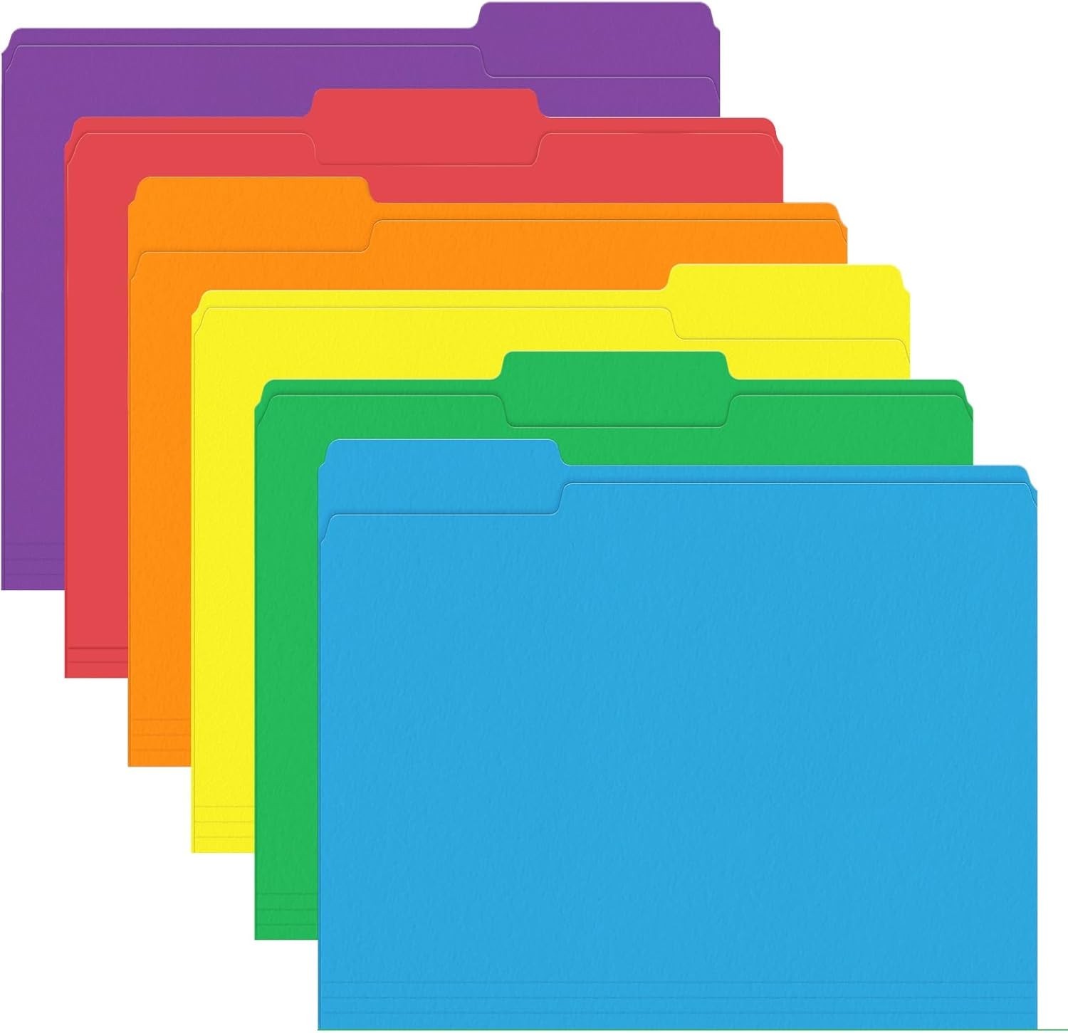 File Folder, 120 Pack Colored File Folder, 1/3 Cut Tab, Letter Size, Assorted…
