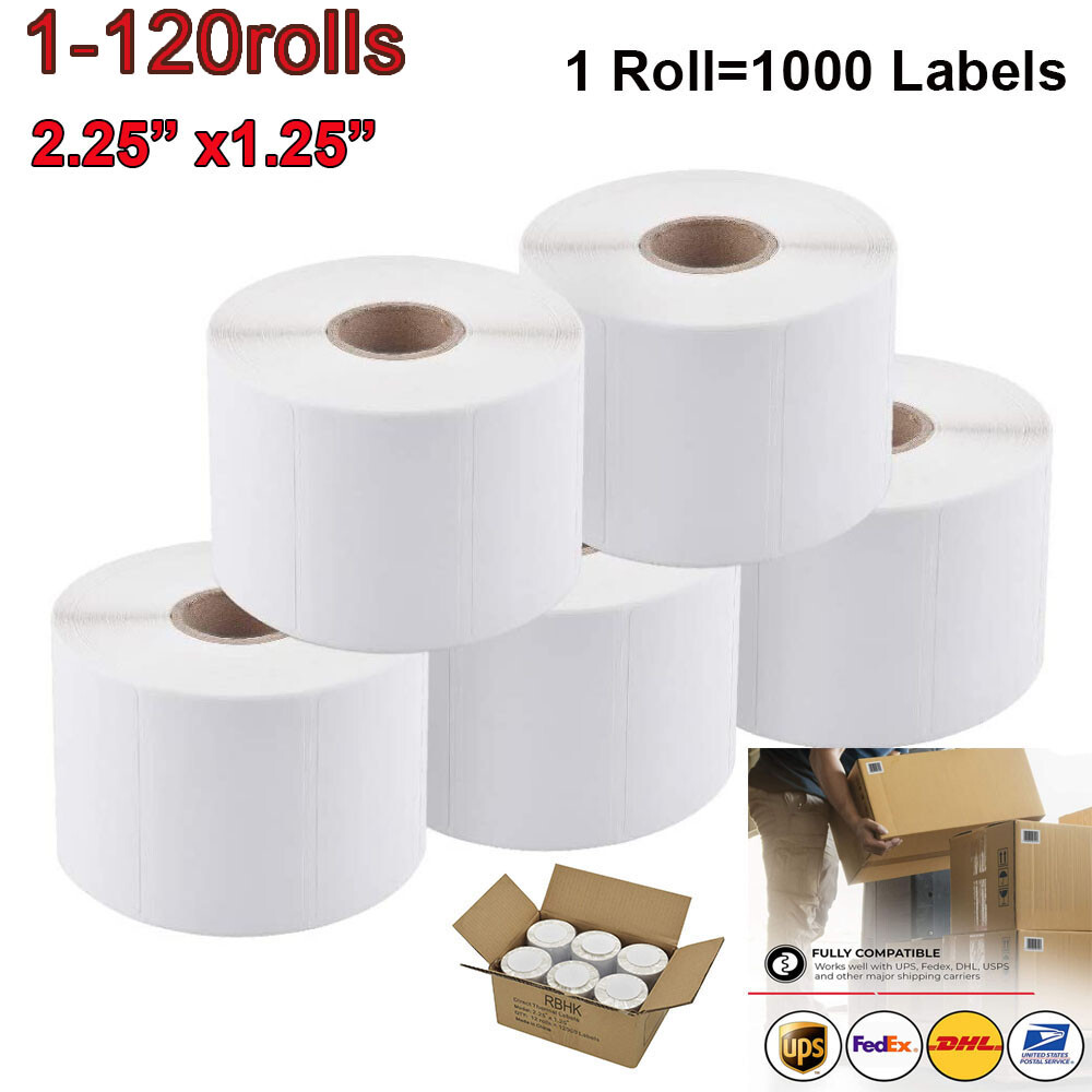 1000/Roll 2.25 x1.25 Direct Thermal Barcode Labels Zebra LP2824 TLP2824 LP2844