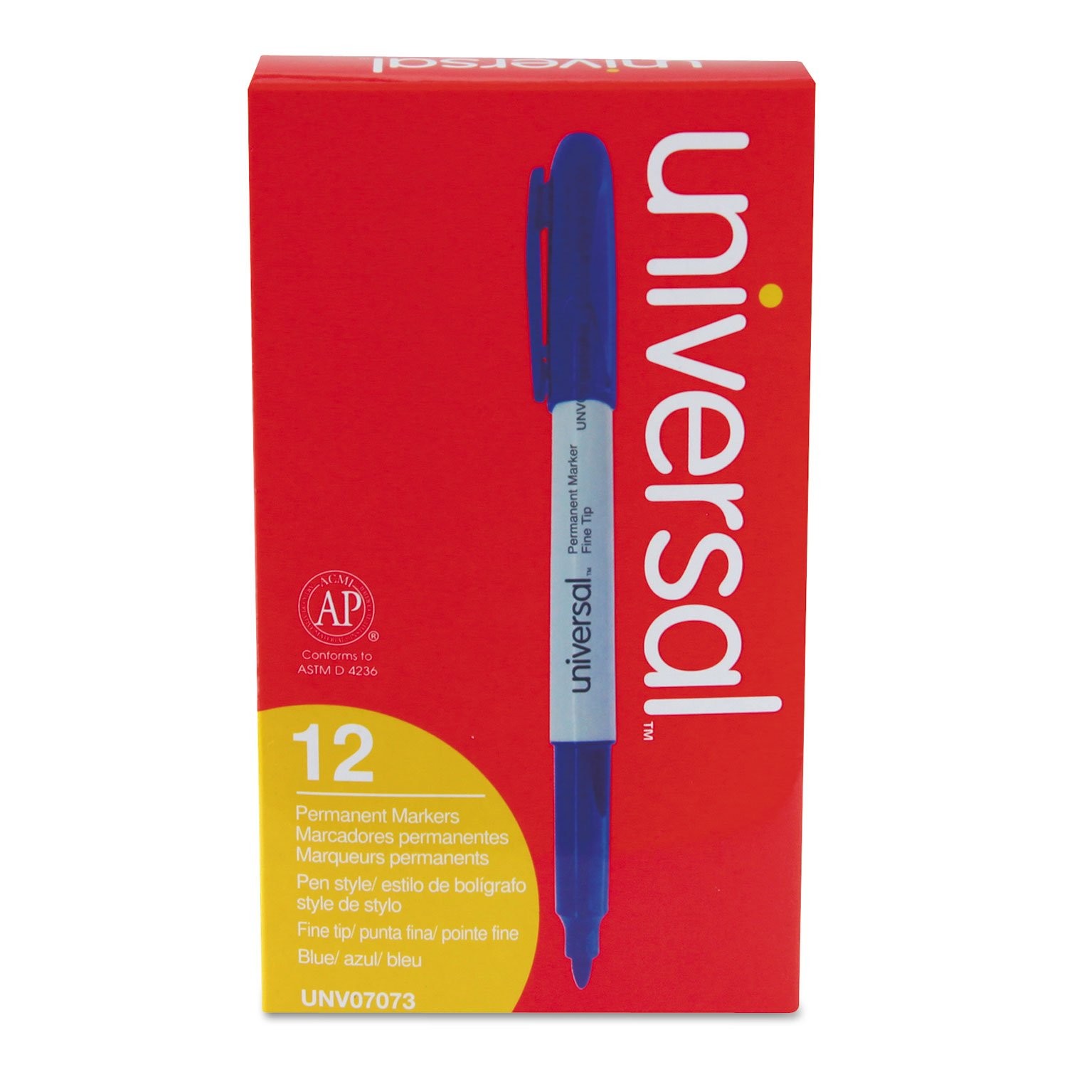 Universal Office Products UNV07073 Blue Permanent Markers 1 Dozen