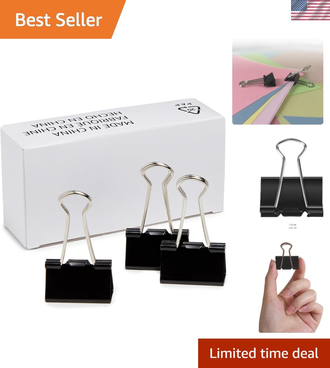 Quality Tempered Steel Binder Clips – 96 Count, Perfect for Organizing