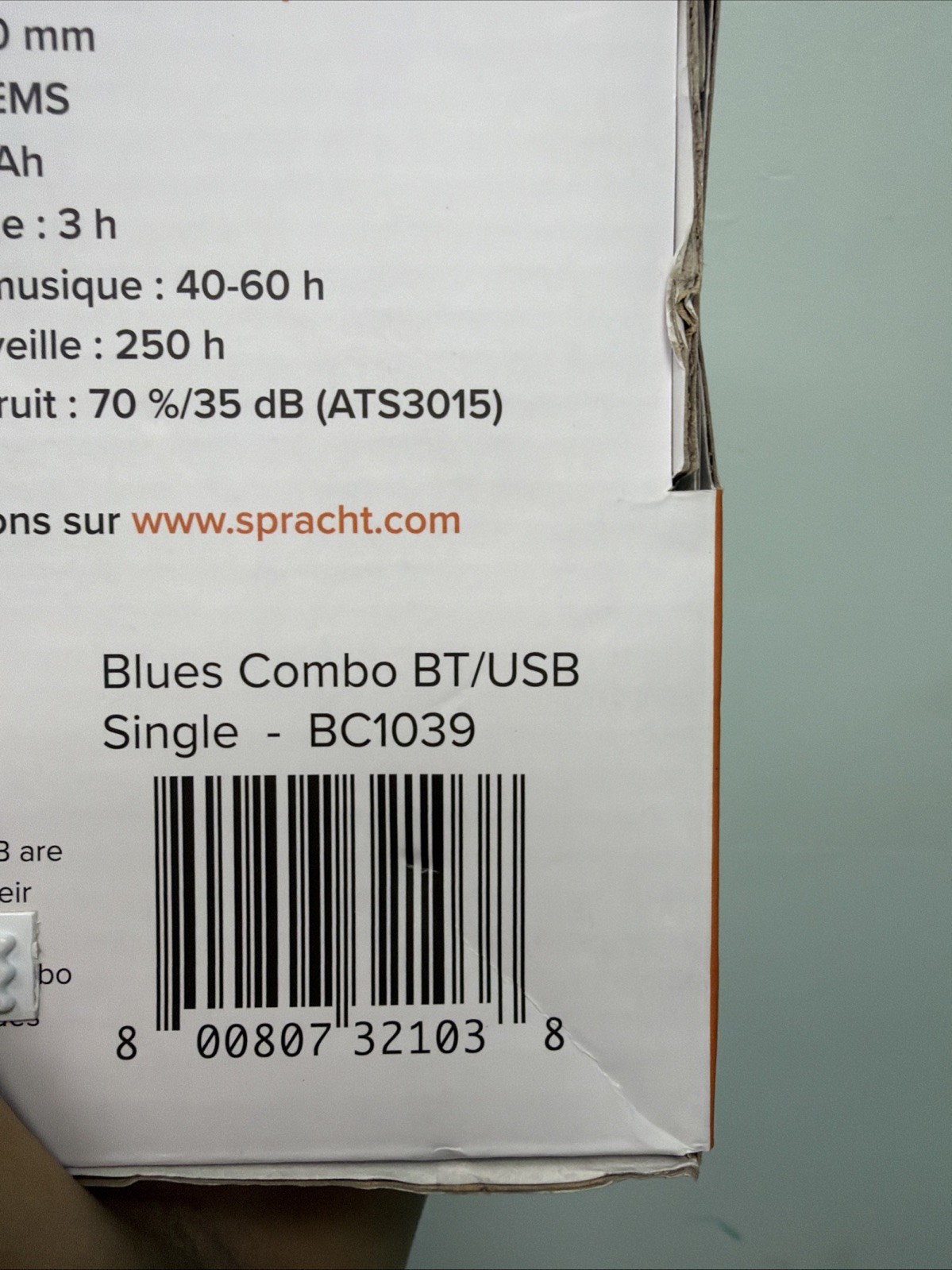 Spracht Blues Combo BT/USB Wireless Headset BC1039, ENC, USB Dongle, Base