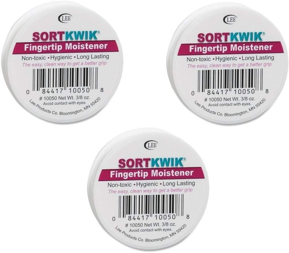 LEE Sortkwik Fingertip Moisteners 3-Pack, 3/8 oz, Pink – Enhance Work Efficiency