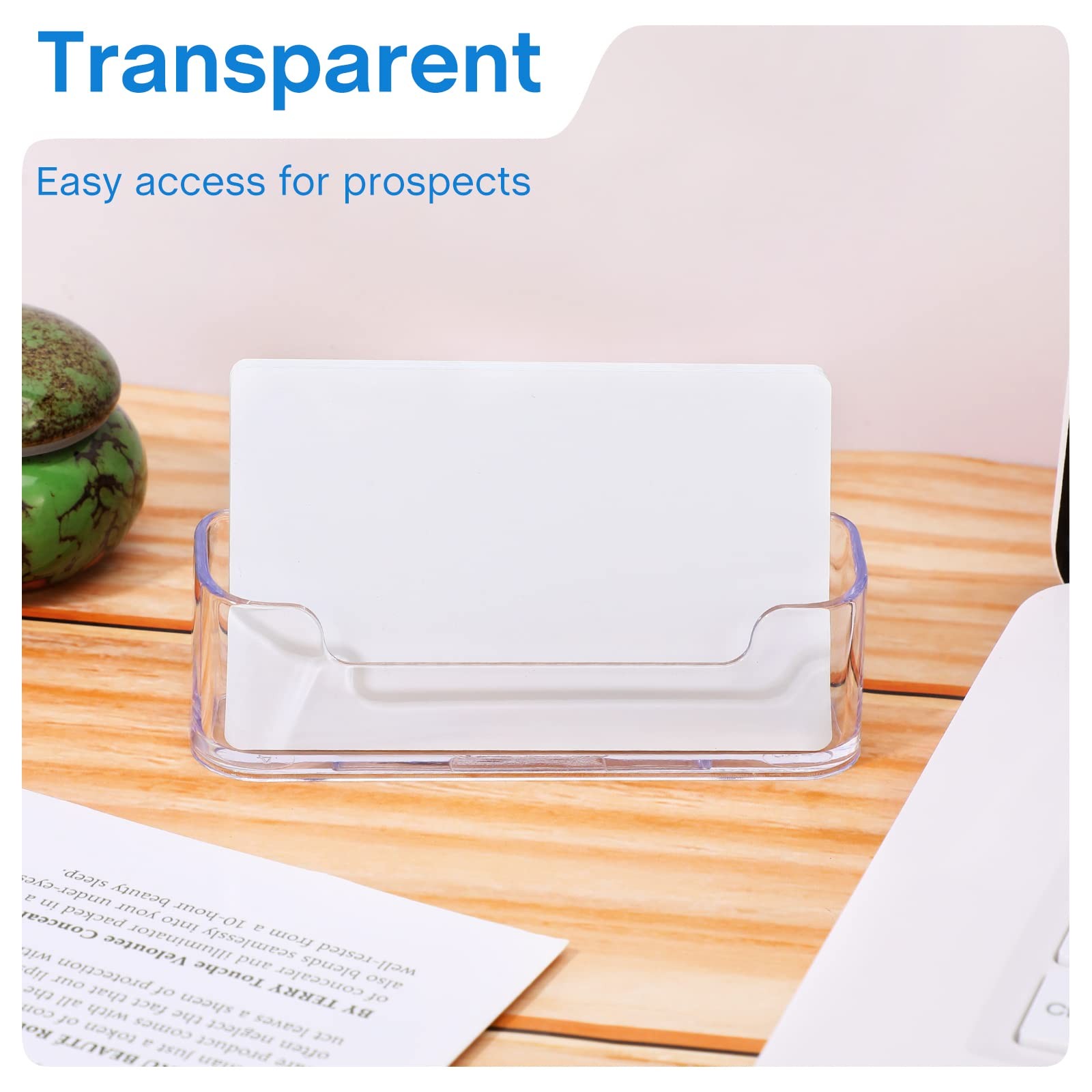 50 Pack Business Card Holder for Desk Acrylic Business Card Holder Display Clear