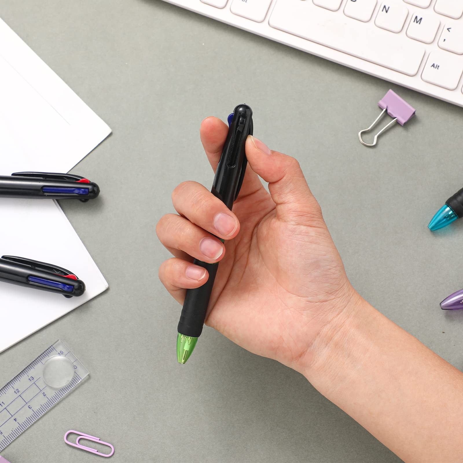96 Pack 4 in 1 Multicolor Ballpoint Pen, 4 Color 0.7 mm Retractable Ballpoint…