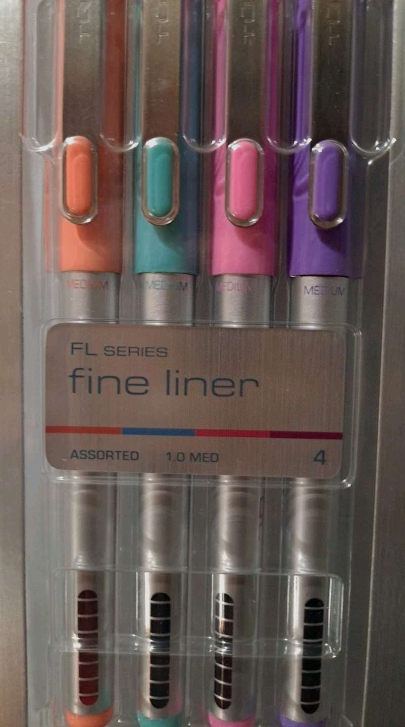 TUL Fine Liner Felt-Tip Pens Medium 1.0 mm – Blue Pink Peach Boysenberry Colors