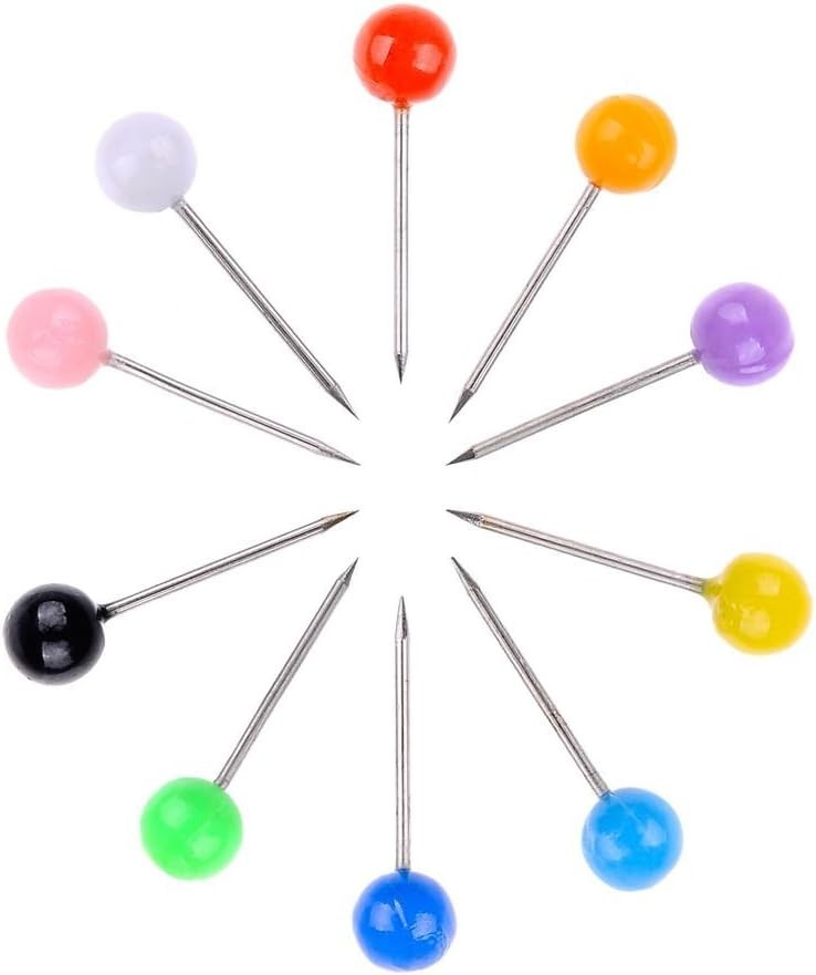 600 PCS Multi-Color Push Pins Map Tacks,1/8 inch Round Head with Stainless Po…