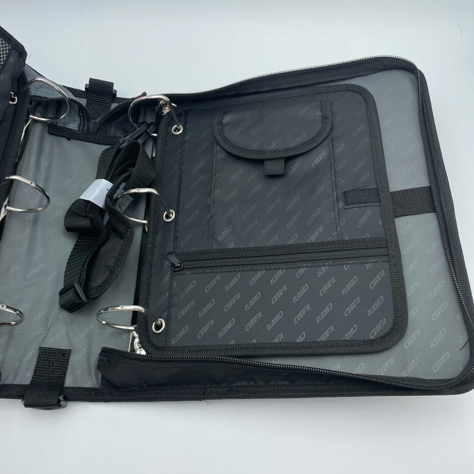 CASE IT Dual 2.0 4 Inch Zipper Binder Black Gray 2 in 1 Dual Ring Organizer NEW