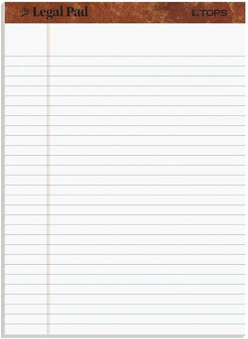 8.5 X 11 3/4 Legal Pads, 12 Pack, the Legal Pad Brand, Wide Ruled, White Paper,