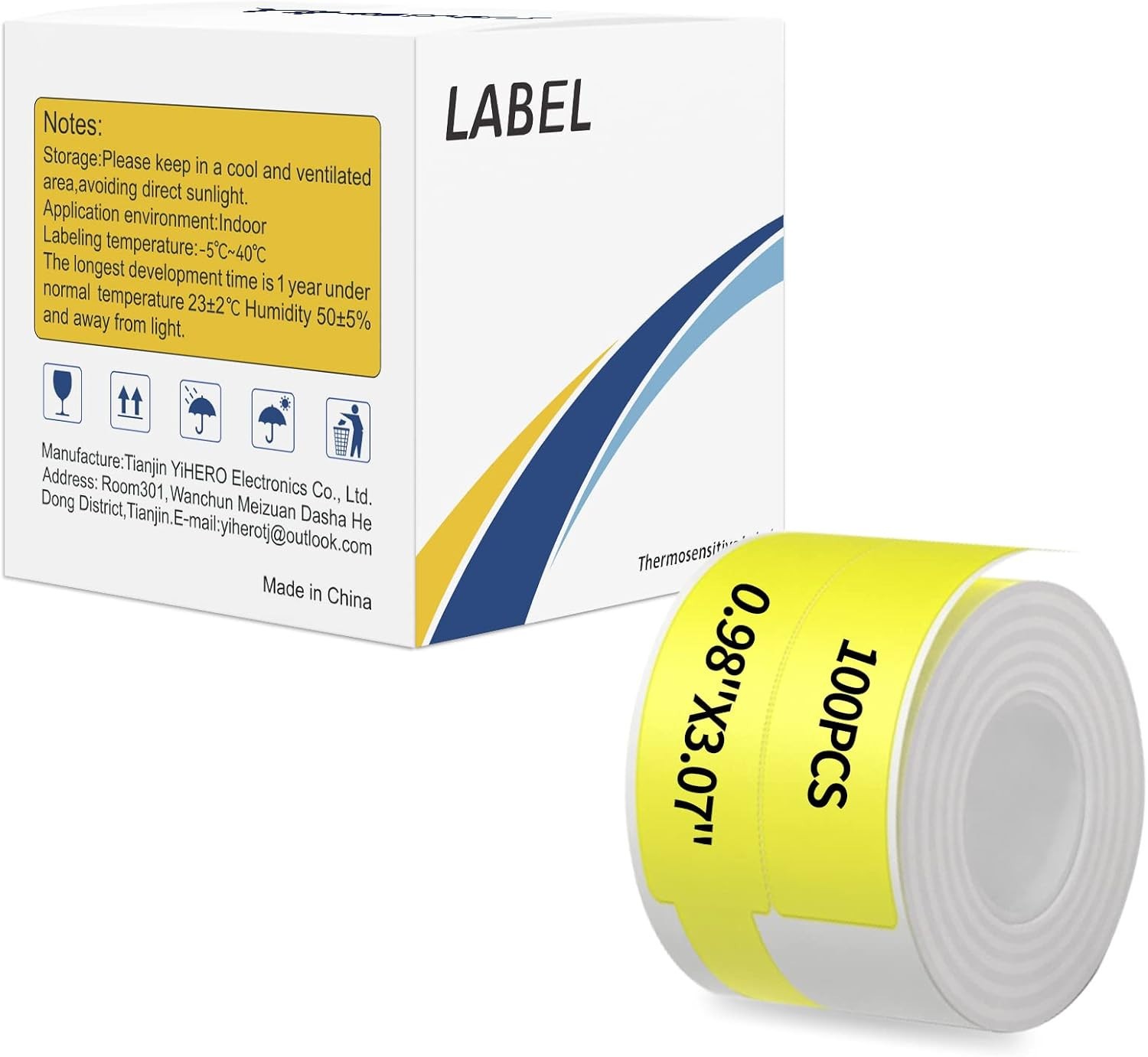 2 Pack 1×3 Cable Labels Compatible YiHERO YP1 YP10 Phomemo M110 M120 200