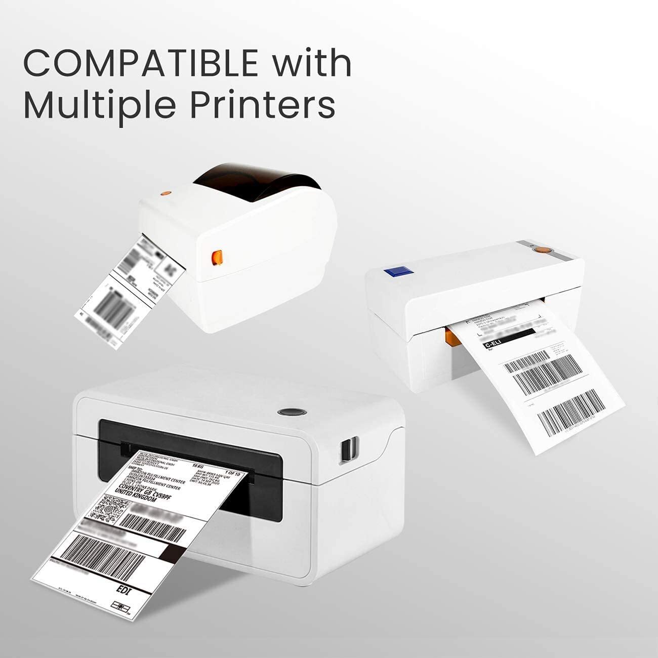 500-10000 Fanfold 4x6INCH Direct Thermal Shipping Labels for Zebra Rollo Printer